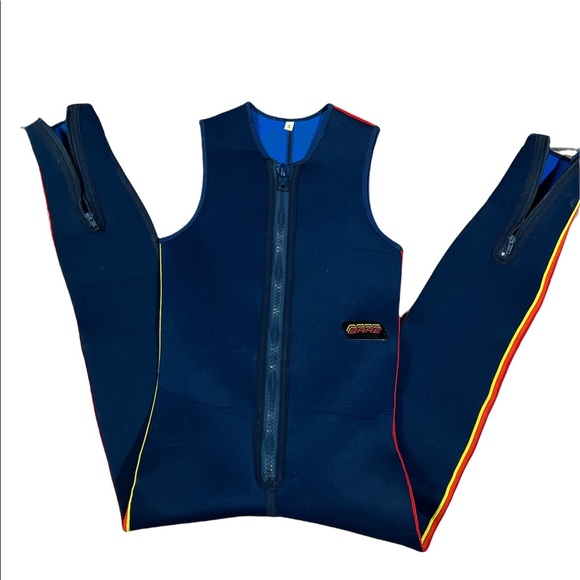 Vintage Bare Youth Sleeveless Bib Wetsuit Size Small Zip Closure Made in Canada - Picture 1 of 10